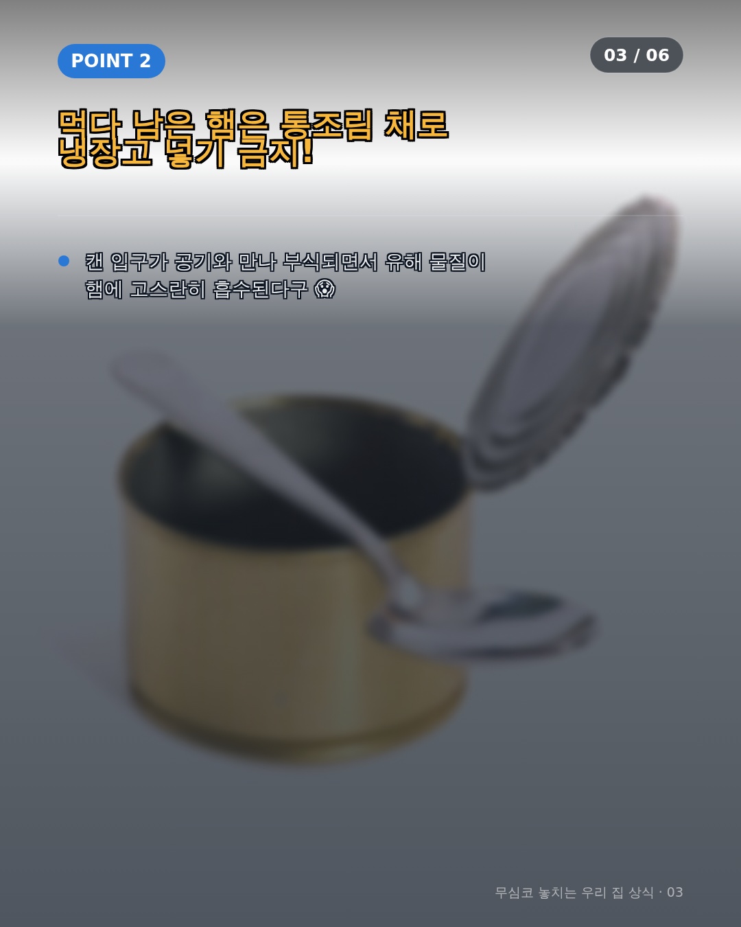 통조림 햄 상태별 올바른 보관 세부 기준