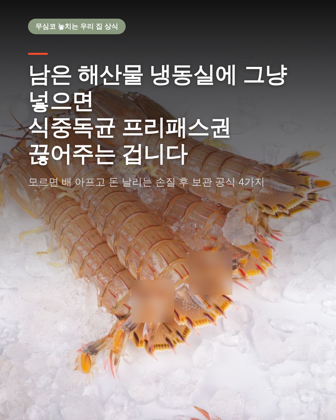 해산물 손질후 보관법, 냉동실 식중독균 예방하는 완벽 가이드